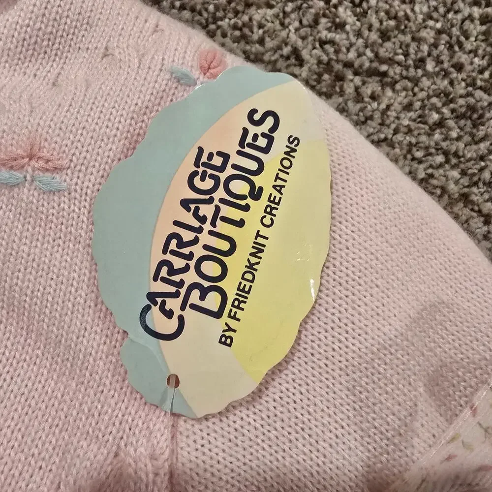 NEW NWT Vintage Baby Girl Carriage Boutiques Sweater Overall Outfit | 6 Months